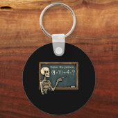 Funny 67 Meme Brainrot Joke Halloween Skeleton Mat Sleutelhanger (Voorkant)