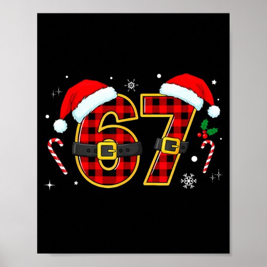 Funny 67 Meme Chrismtas Xmas Pajama Men Women Kids Poster (Voorkant)