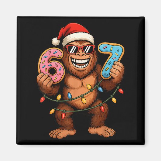 Funny 67 Meme Christmas Bigfoot For Kids Teens  Magneet (Voorkant)