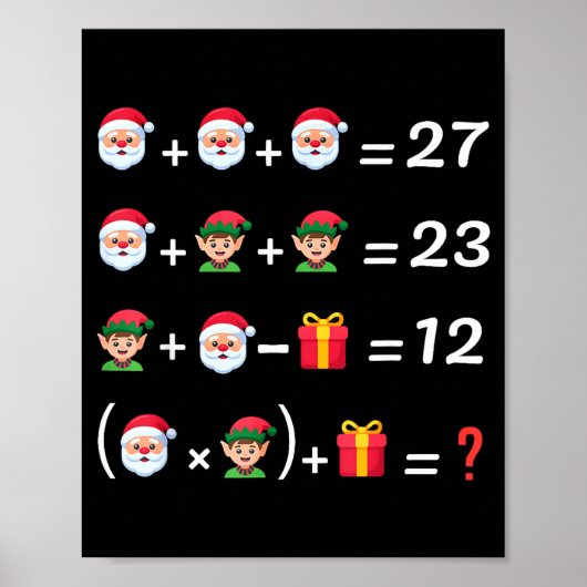 Funny 67 Meme Christmas Math Teacher Santa Six Sev Poster (Voorkant)