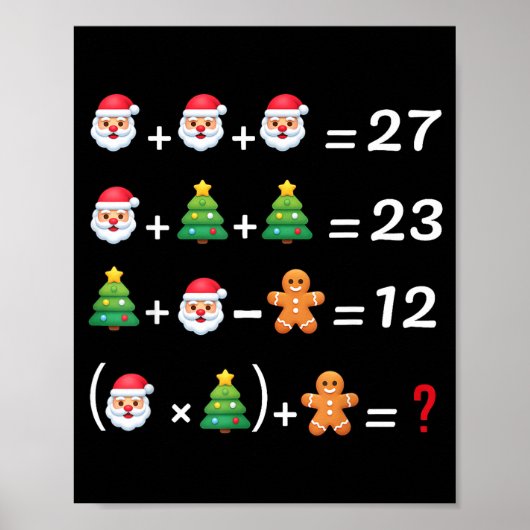 Funny 67 Meme Christmas Math Teacher Santa Six Sev Poster (Voorkant)