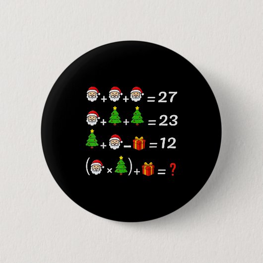 Funny 67 Meme Christmas Math Teacher Santa Six Sev Ronde Button 5,7 Cm (Voorkant)