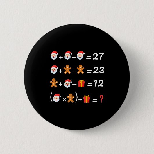 Funny 67 Meme Christmas Math Teacher Santa Six Sev Ronde Button 5,7 Cm (Voorkant)