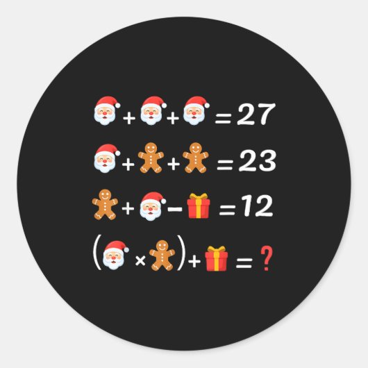 Funny 67 Meme Christmas Math Teacher Santa Six Sev Ronde Sticker (Voorkant)