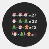 Funny 67 Meme Christmas Math Teacher Santa Six Sev Ronde Sticker (Voorkant)