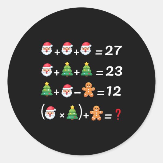 Funny 67 Meme Christmas Math Teacher Santa Six Sev Ronde Sticker (Voorkant)