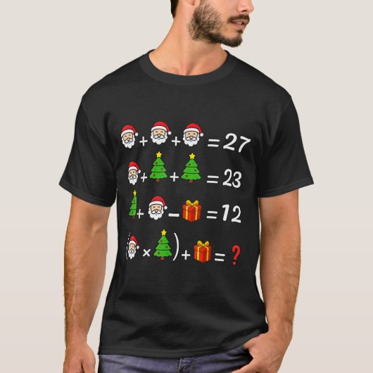 Funny 67 Meme Christmas Math Teacher Santa Six Sev T-shirt (Voorkant)