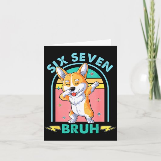 Funny 67 Meme Dog Six Seven Bruh Kids Boys Tee  Kaart (Voorkant)