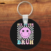 Funny 67 Meme Happy Face 6-7 Boys Kids Teens Six S Sleutelhanger (Voorkant)
