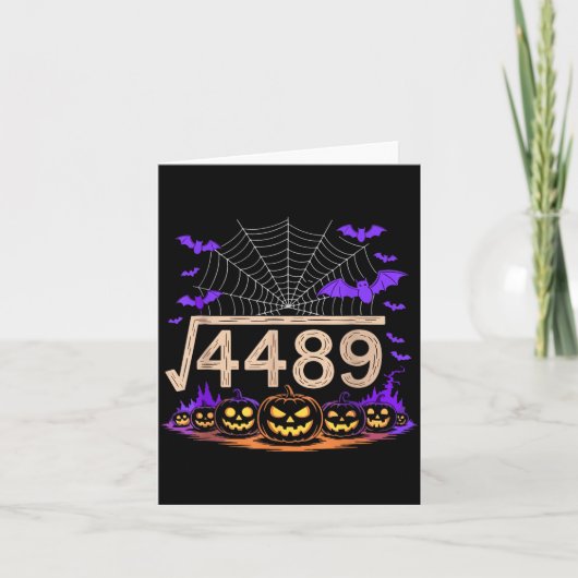 Funny 67 Meme Math Teacher 6 7 Halloween Square Ro Kaart (Voorkant)