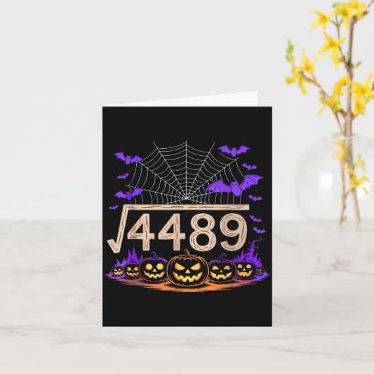 Funny 67 Meme Math Teacher 6 7 Halloween Square Ro Kaart (Gele Bloem)