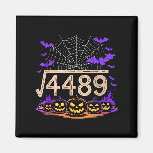 Funny 67 Meme Math Teacher 6 7 Halloween Square Ro Magneet (Voorkant)