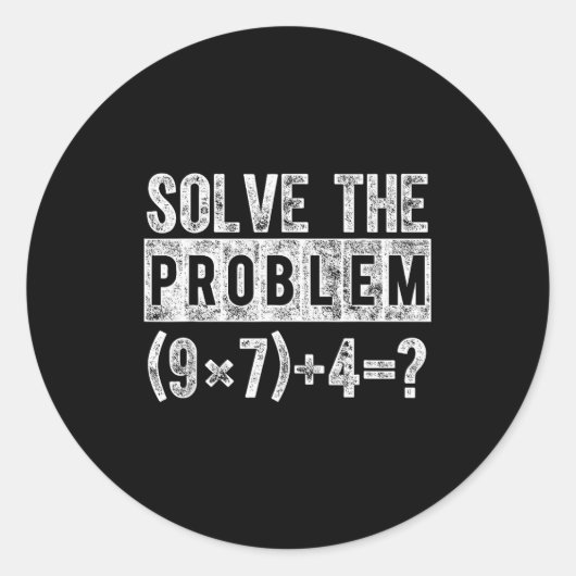 Funny 67 Meme Pemdas Elementary Math Teacher Brain Ronde Sticker (Voorkant)