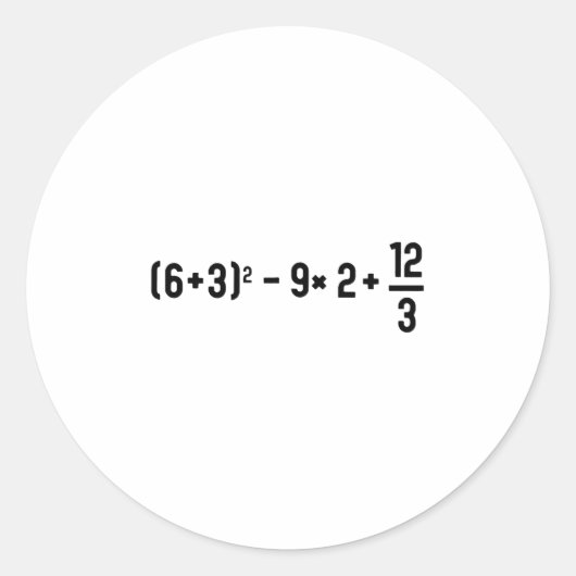 Funny 67 Meme Pemdas Elementary Math Teacher Brain Ronde Sticker (Voorkant)