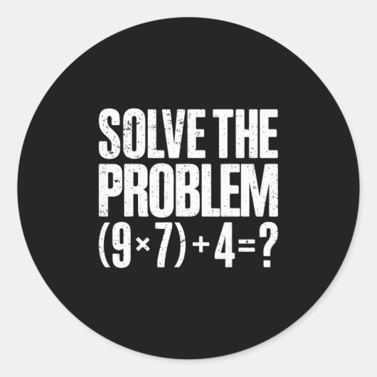 Funny 67 Meme Pemdas Math Teacher Brainrot Element Ronde Sticker (Voorkant)