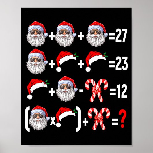 Funny 67 Meme Santa Christmas Tree Math Teacher Xm Poster (Voorkant)
