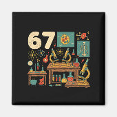 Funny 67 Meme Science Teacher Students Six Seven M Magneet (Voorkant)