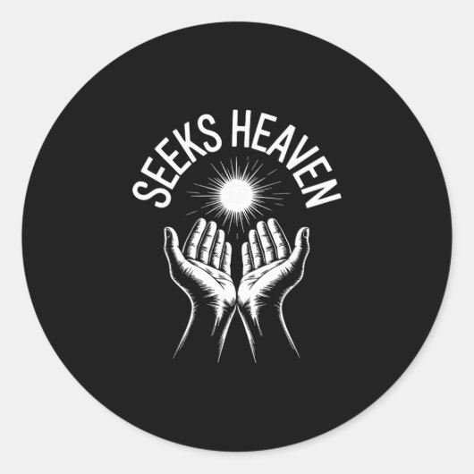 Funny 67 Meme Seeks Heaven Ironic Spiritual Religi Ronde Sticker (Voorkant)