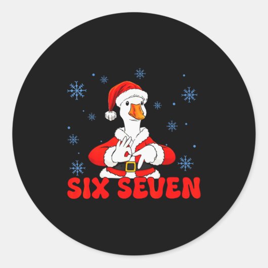Funny 67 Meme Silly Goose Christmas 67 Meme Xmas B Ronde Sticker (Voorkant)