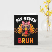 Funny 67 Meme Six Seven Bruh Aesthetic Kaart (Gele Bloem)