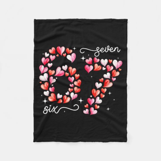 Funny 67 Meme Six Seven Heart Matching Couples Val Fleece Deken (Voorkant)