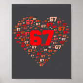 Funny 67 Meme Six Seven Heart Matching Couples Val Poster (Voorkant)