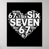 Funny 67 Meme Six Seven Heart Matching Couples Val Poster (Voorkant)