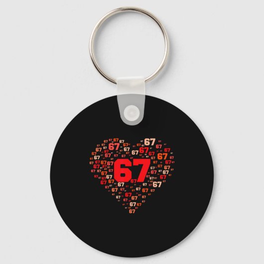 Funny 67 Meme Six Seven Heart Matching Couples Val Sleutelhanger (Voorkant)