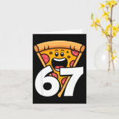 Funny 67 Meme Six Seven Humor Food Zza  Kaart (Gele Bloem)