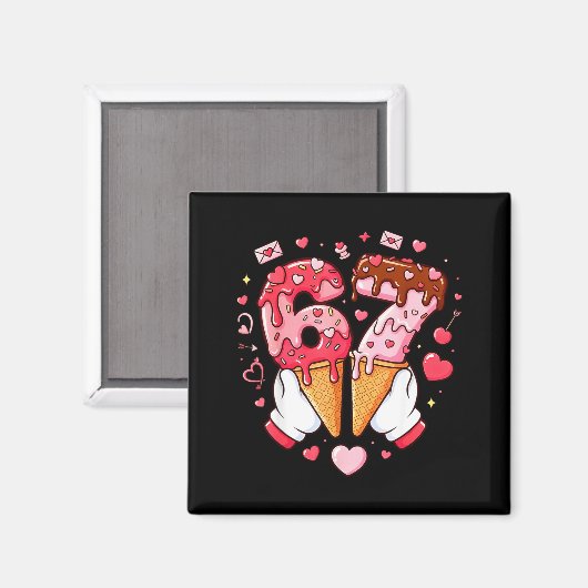 Funny 67 Meme Six Seven Ice Cream Matching Couples Magneet (Voorkant / Achterkant)