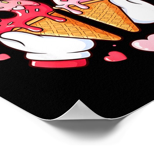 Funny 67 Meme Six Seven Ice Cream Matching Couples Poster (Hoek)