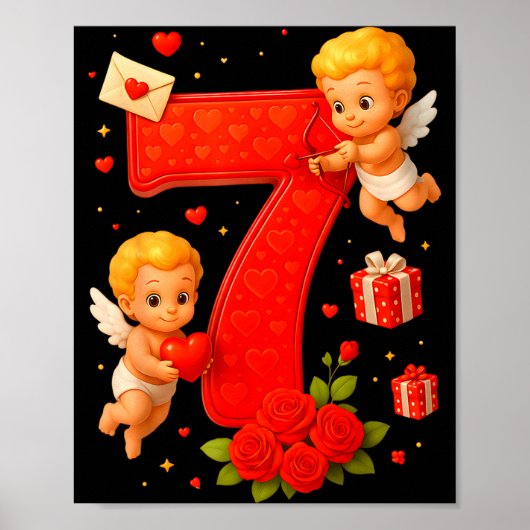 Funny 67 Meme Six Seven Matching Couples Valentine Poster (Voorkant)