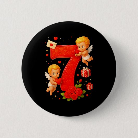 Funny 67 Meme Six Seven Matching Couples Valentine Ronde Button 5,7 Cm (Voorkant)