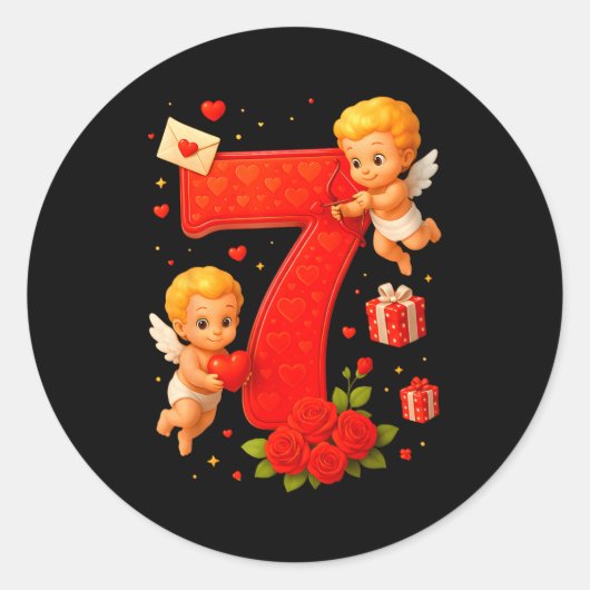 Funny 67 Meme Six Seven Matching Couples Valentine Ronde Sticker (Voorkant)