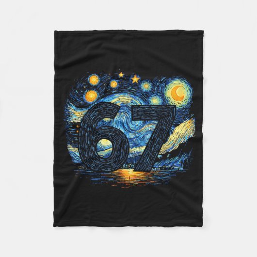 Funny 67 Meme Six Seven Starry Art Night  Fleece Deken (Voorkant)