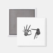 Funny 67 Meme Skeleton Hand 6 7 Halloween Six Seve Magneet (Voorkant / Achterkant)