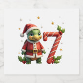 Funny 67 Meme Turtle Christmas PJm Men Women Famil Sparkling Wijnetiket (Enkel label)