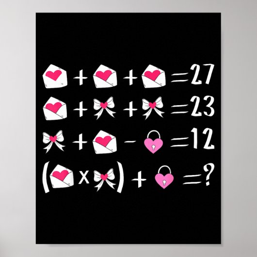 Funny 67 Meme Valentine Math Teacher Bow Six Seven Poster (Voorkant)
