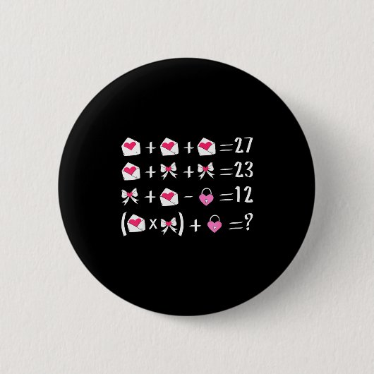 Funny 67 Meme Valentine Math Teacher Bow Six Seven Ronde Button 5,7 Cm (Voorkant)