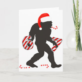 Funny 67 Meme With Bigfoot And Candy Canes Christm Kaart