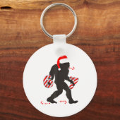 Funny 67 Meme With Bigfoot And Candy Canes Christm Sleutelhanger (Voorkant)