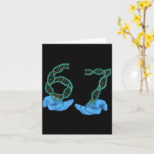 Funny 67 Number Meme Dna Replication Molecular Sci Kaart (Gele Bloem)