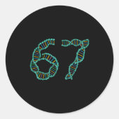 Funny 67 Number Meme Dna Replication Molecular Sci Ronde Sticker (Voorkant)