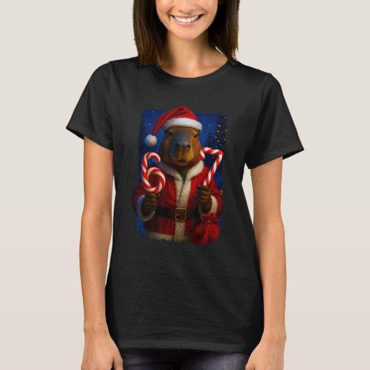 Funny 67 Santa Capyra Six Seven Ironic Christmas M T-shirt (Voorkant)