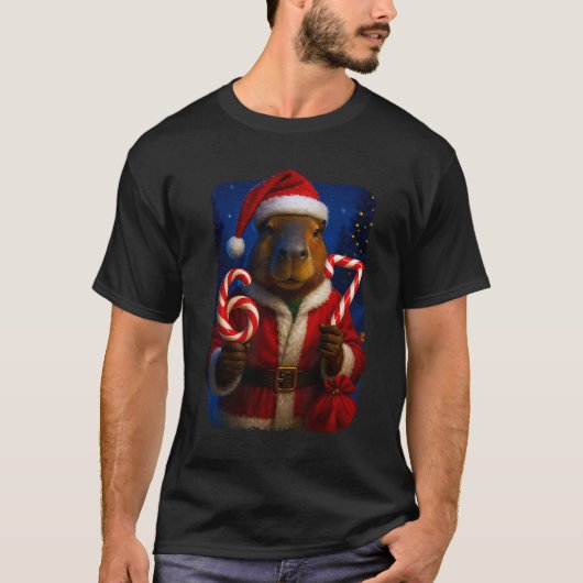 Funny 67 Santa Capyra Six Seven Ironic Christmas M T-shirt (Voorkant)