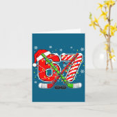 Funny 67 Santa Hat Candy Cane Ice Hockey Six Seven Kaart (Gele Bloem)