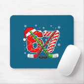Funny 67 Santa Hat Candy Cane Ice Hockey Six Seven Muismat (Met muis)