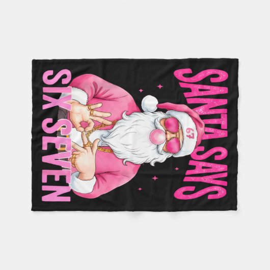 Funny 67 Santa Says Six Seven Christmas Meme Xmas  Fleece Deken (Voorkant (Horizontaal))