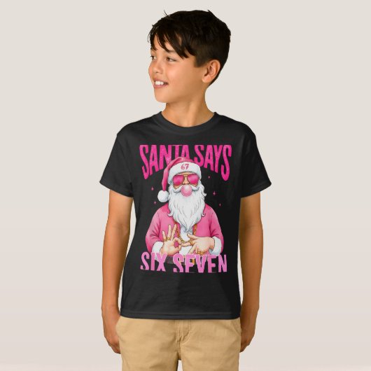 Funny 67 Santa Says Six Seven Christmas Meme Xmas  T-shirt (Voorkant volledig)