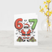 Funny 67 Santa Six Seven Christmas 67 Meme Bruh Bo Kaart (Gele Bloem)